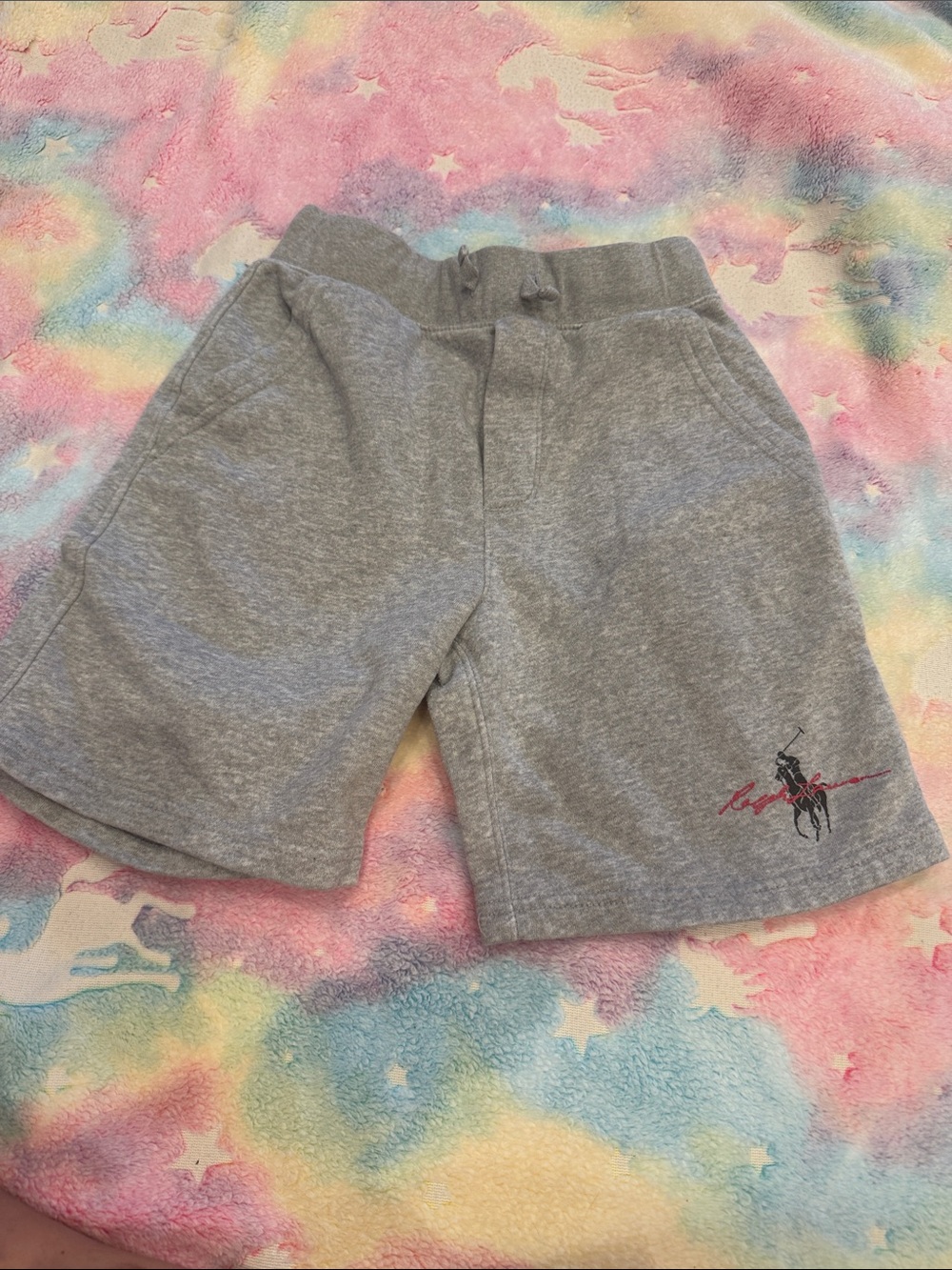 Ralph Lauren Kids Heather Gray Logo Sweat Shorts